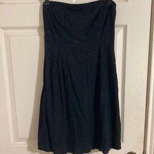 Linen-blend strapless dress